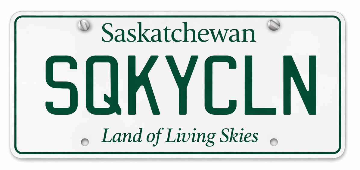 Saskatchewan SQKYCLN plate